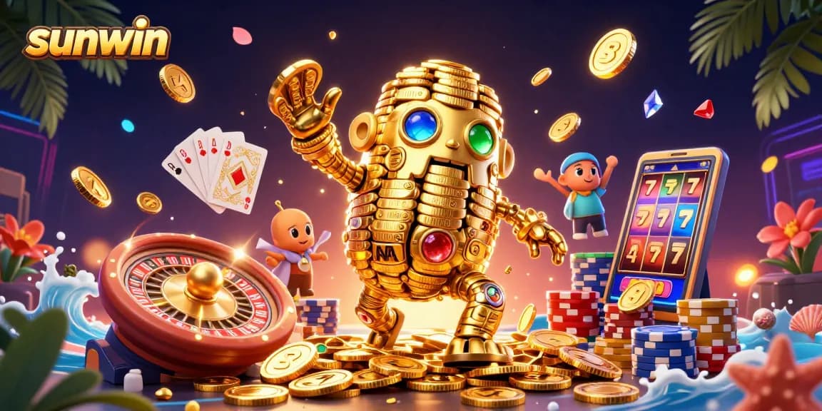 Spin the reels at Sunwin and enjoy an exciting jackpot adventure with vibrant casino elements.