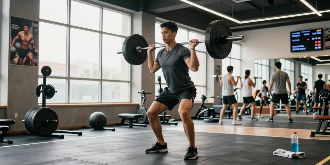 Globale Pharma Steroide in einem modernen Fitnessstudio, Athlet beim Gewichtheben.