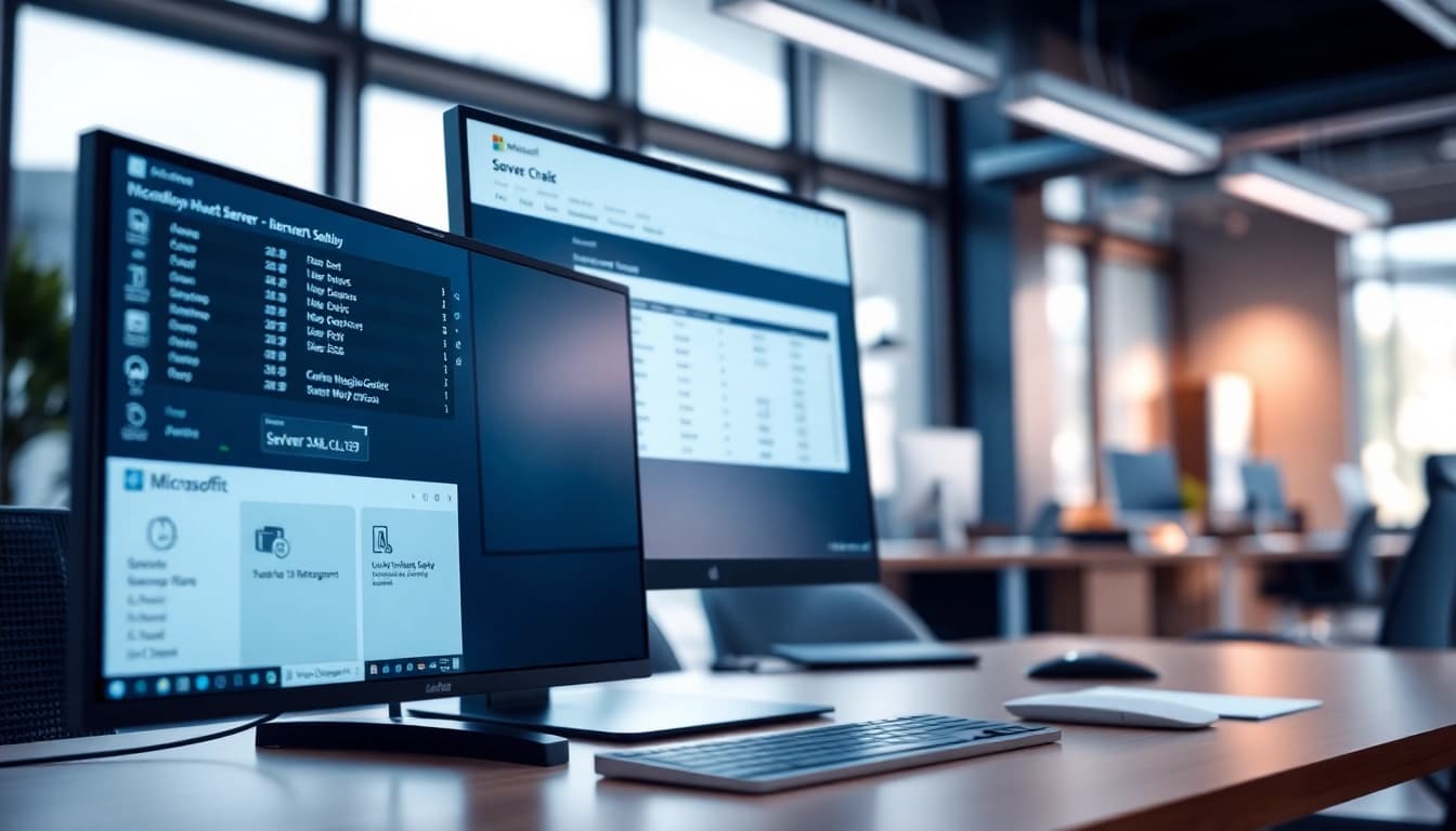 Professionelle Darstellung des Microsoft Server 2025 User CAL Key in einem modernen Büro.