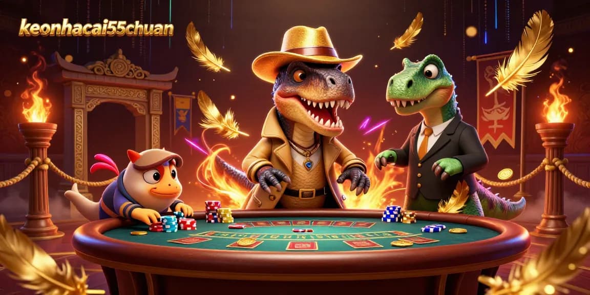 keonhacai55chuan energizes the casino atmosphere with animated characters and rich details