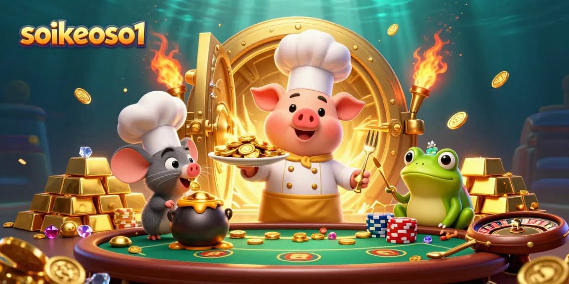 Engage with soikeoso1’s thrilling gaming experience amidst stunning gold treasures and vibrant characters.