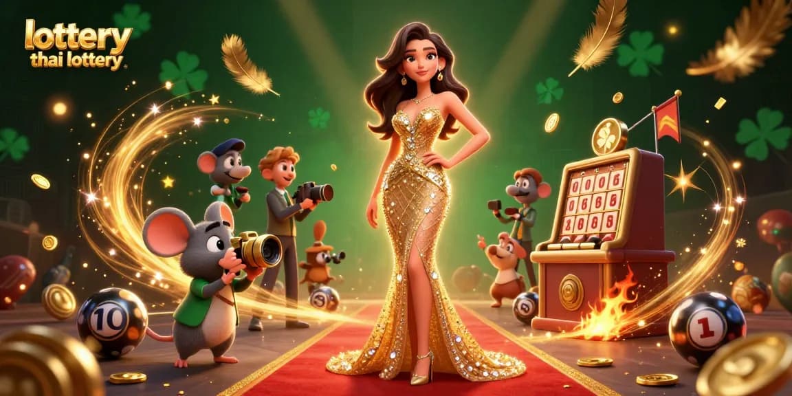 Join the excitement of the lottery Thai lottery with this vibrant 3D illustration showcasing winning elements.