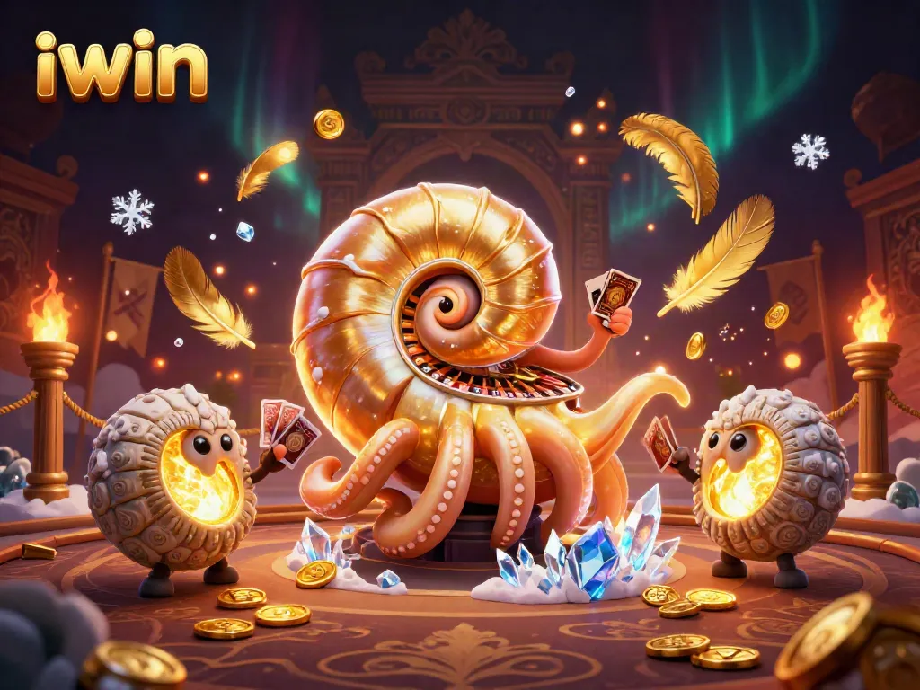 Experience thrilling gameplay with iwin at our vibrant casino illustration featuring a giant nautilus.