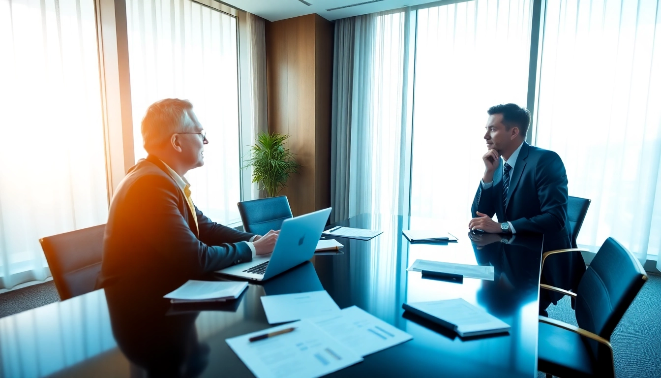 Headhunter Schweiz berät Kandidaten in einem eleganten Büro mit natürlichem Licht und professionellem Ambiente.