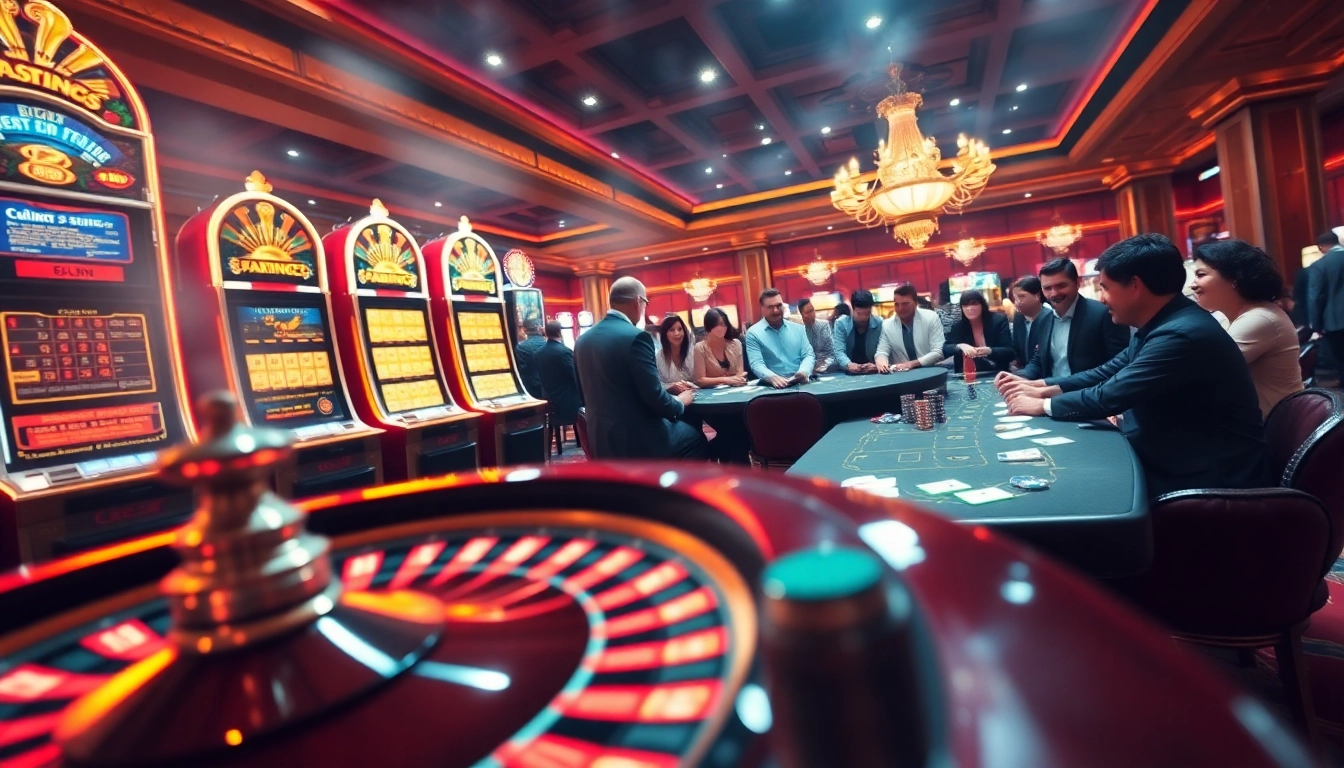 Experience the excitement of gambling at https://www.bdtk1.org/ with a vibrant casino scene featuring roulette and poker.